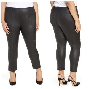 NEW PARI PASSU Merit Stretch Black Leather Pants NEW Plus Size